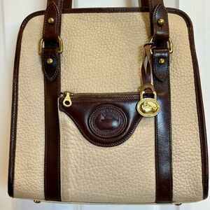 DOONEY & BOURKE - Vintage All Weather Leather (AWL) Shoulder Bag/Cream & Brown
